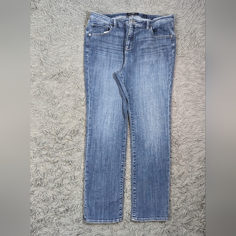 Lucky Brand Jeans Emma Straight Leg Women's 16W Dark Wash Stretch Denim